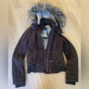 Faux fur hooded jacket